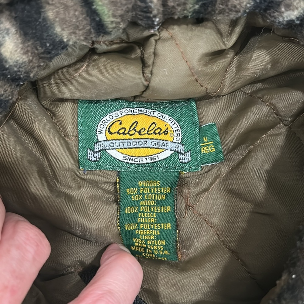 Cabelas vintage style realtree camo jacket boys w/ hood, quilted lining pockets - Picture 6 of 13